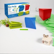 Kids Math Plaything: Base Ten Blocks Set with Counting Cubes
