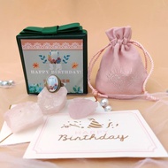 生日絲巾扣禮物套裝 / 3月誕生石海藍寶絲巾扣套裝禮物盒/ 客製化