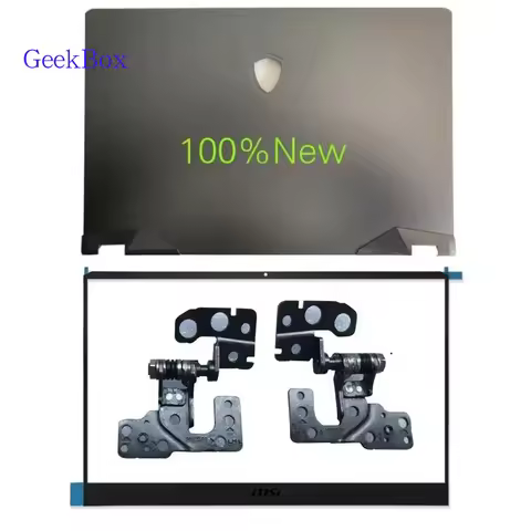 GK New for MSI GE66 Raider GE66VR MS-1541 MS-1542 LCD Back Cover Bezel Hinges Black