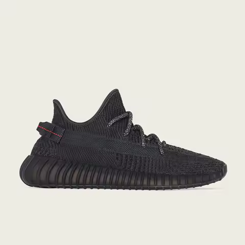 Adidas Authentic YEEZY 350V2 Men's Women's Hollowed-Out Black Soul Black Angel Running Shoes FU9006