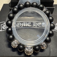 Cross Bracelet Matte Obsidian Punk Bracelet