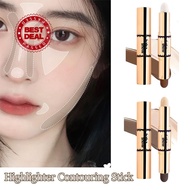 Dual Color Highlighter Finishing Stick Retouching Highlighting Concealer Head Waterproof Stick T8m4