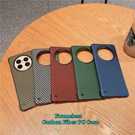 Không Khung Sợi Carbon Matte cảm thấy cứng Ốp PC cho Huawei Mate 50 50e 40 30 20 Pro RS Porsche Thiế