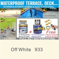 933 OFF WHITE 933 ( full set 1L waterproof primer / 1L epoxy &amp; tools ) Tiles &amp; Cement floor waterproofing paint