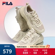 斐乐（FILA）官方MARS 1S+女鞋复古运动鞋新款跑步鞋火星鞋 燕麦色-OM 37.5