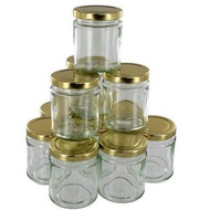 220ML ROUND GLASS JAR / GLASS JAR WITH LID / GOLD LID / BLACK LID / RED LID
