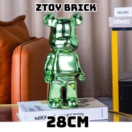 Bearbrick Bear Model Statue Glossy Green 28CM High Quality Electrostatic Ceramic Material DECOR