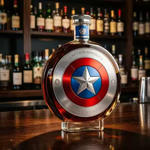 Captain America whiskey bottle, home high borosilicate glass infuser decoration, sealed whiskey brew