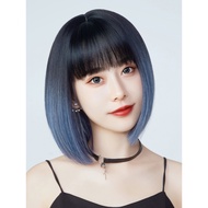 Rambut Palsu Bob Pendek untuk Wanita dengan Sorotan Kecerunan, Rambut Palsu Penuh Musim Panas, Rambu