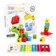 Expression Puzzle Building Blocks Wooden Toys Logical Training Learning Puzzle Preschool Game
