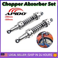 APIDO UNIVERSAL CHOPPER ABSORBER 280MM & 320MM 0 Chrome Rear Suspension Shock Belakang Motorcycle Mo