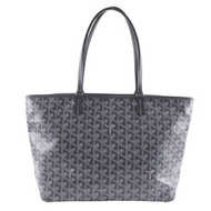 二手GOYARD Artois PM 手提包，灰色，PVC 和小牛皮材質。單背包/手提包，A4 尺寸，拉鍊開合。男女通用。