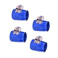 4Pcs Blue AN6 Aluminum Alloy Fuel Hose Fittings Clamps Adaptors Finishers