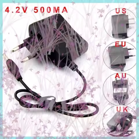 AC 110v 220v To DC 4.2v 0.5a 500 Ma Power Adapter 3.5mm*1.35mm For 3.7v 4.2v Li-ion 18650 Rechargeab