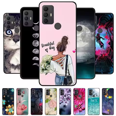 For TCL 30 SE Case TCL 305 306 Black Cover Lion Wolf Silicone Soft Back Cases For TCL 306 Phone Case