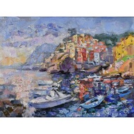 Italy Painting 意大利 Original Artwork Landscape Riomaggiore Impressionism 油畫原作
