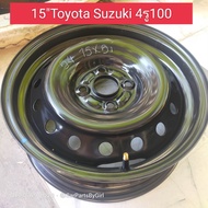 (ราคาต่อวง) ล้อกะทะ ขอบ15 #15x5J #4รู100 #ดุม54.1 #ถอดจากรถป้ายแดง ใส่Toyota Suzuki Mazda   *** ต้องการล้อพร้อมยาง ทักหาแม่ค้าได้ค่ะ