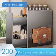 Kitchen Spice Rack Multifunctional With Pull-Out Narrow Edge Spice Rack Salt Jar Storage Box Counter