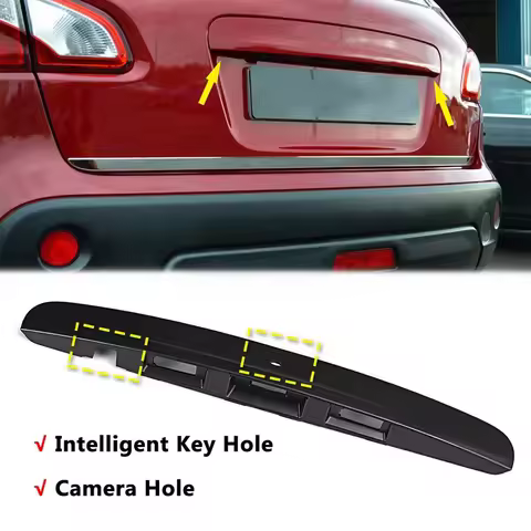 Rear Tailgate Boot Handle with Key Camera Trunk Door Cover for Nissan Qashqai J10 JJ10 2007-2014 908