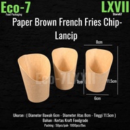 Paper Fries Cup Brown Kraft - Fries Lunch Box, French Fries Packaging (50pcs)