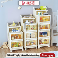 Kệ để đồ nhà bếp để đồ ăn vặt kệ kết hợp xe đẩy đựng đồ đa năng gấp gọn tiện lợi có bánh xe đẩy nhẹ