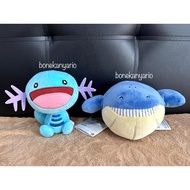Pokemon Wooper Wailmer Soft Blue Plush Doll Original Banpresto Bandai Japan Water Pikachu Toreba