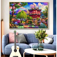 Closed embroidery painting, Ancient landscape 8Z036, 4-thread embroidery, 9CT, size 100*75cm