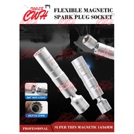 3/8" 12POINT ULTRA THIN WALL MAGNETIC 360° SWIVEL FLEXIBLE SPARK PLUG SOCKET WRENCH NUT REMOVER UNIV