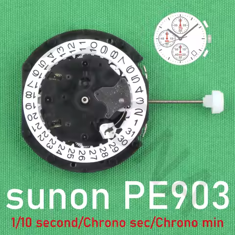PE903 movement sunon PE90 china Ligne Quartz Three Hands with 3Eyes ＆Date Small Chronograph Second ＆