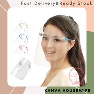 【Adult Glass Frame Face Shield】 Transparent Anti Dust Face Shield Mask With Glasses Frame, Anti Fog