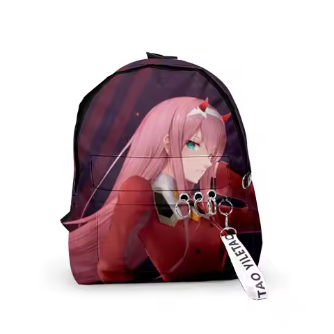 Classic Zero 2 DARLING in the FRANXX Backpacks Girls pupil School Bags 3D Print Keychains Oxford Wat