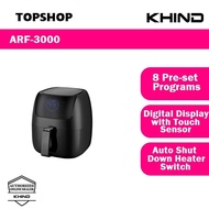 Khind ARF3000 3.0L Air Fryer Digital Touch Sensor with 8 Cooking Programs + FREE CAKE BASKET