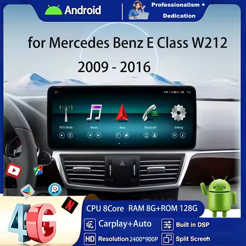 Carplay Car Radio Multimedia Player for Mercedes Benz E Class W212 2009 - 2016 QLED Screen 4G Androi