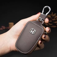 Honda Logo Leather Car Key Holder Wallet Bag Remote Fob Shell Case Cover Smooth Pouch Keychain for Honda Accord Fit Jazz City Civic CRV Brio Mobilio BRV HRV Freed Odyssey Shuttle Vezel WRV