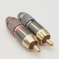 Direct Monster RCA Lotus Plug Audio Cable Plug Copper Plated RCA Welding Plug Self-Locking Cable 6.0