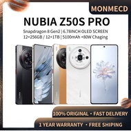 Nubia Z50S PRO Phone Snapdragon 8 Gen 2 Handphone OLED Screen Smartphone Telefon Murah Original 5100mAh + 80W Charger