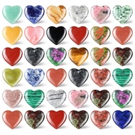 【VVL】-36Piece Heart Stone Worry Stone Healing Gemstone Crystal Bulk Multicolor