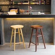 Bar Creative Dining Chair Stool Front Desk Restaurant High Leisure Chair Chair Solid Wood Modern Sim