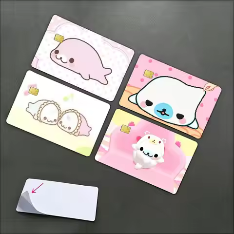 CUTE M-Mamegoma Seal Meme Waterproof Film Skin Cover Credit Card Stickers Debit Front Bank Bus Pass