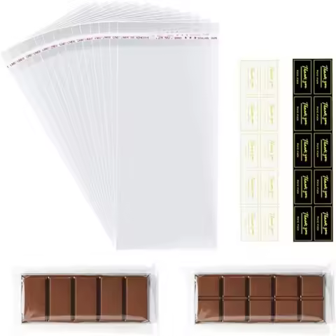 Chocolate Candy Bar Wrappers Packaging Dubai Chocolate Knafeh Pistachio Plastic Self Adhesive Bag Pa
