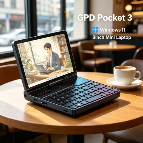 GPD Pocket 3 Modular Mini PC 8" 1920x1200 Touchscreen Laptop Windows 11 Notebook 7505 16GB 512GB SSD
