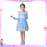 Frozen Elsa dress Dress budak perempuan Dress Baby Girl Frozen Princess Elsa Dresses for Kids Long S