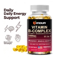 11‑in‑1 Vitamin B‑Complex 1000mg with Vitamin C Magnesium Choline Support Energy Brain Heart Health 