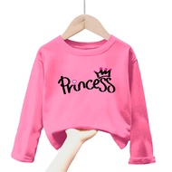 baju kaos anak perempuan gambar princes lengan panjang Tshirt kids princes 1-12 tahun k.163