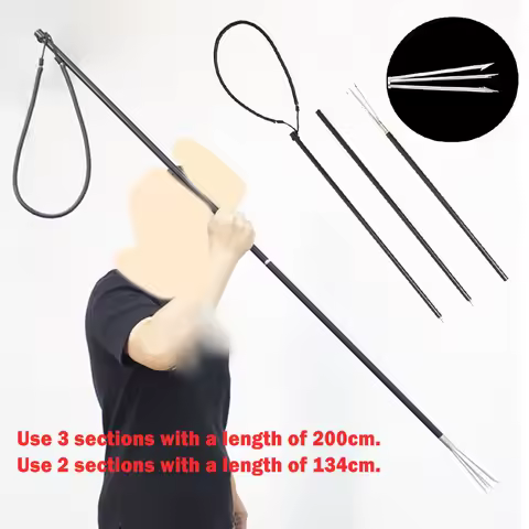 Black 3-Piece Aluminium fishing harpoon Fishing 5-tooth Forks Spear Fishing Pole Fishing Spear Harpo