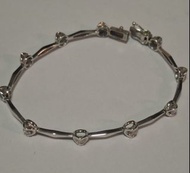 不議價 議價不回 18k/750 白金鑽石手鍊 $6000