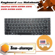 สินค้าคุณสมบัติเทียบเท่า คีย์บอร์ด เลอโนโว - Lenovo keyboard (ภาษาไทย) สำหรับรุ่น IdeaPad Z370 Z370A Z375 Z470 Z470A Z475