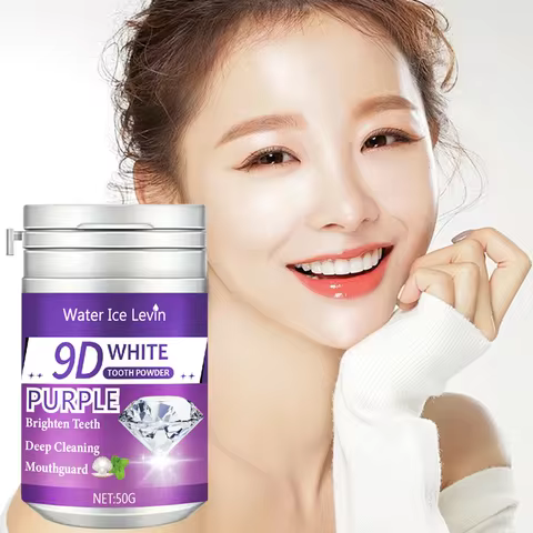 90 Second Teeth Whitening Powder - Purple Formula, Deep Cleaning, Enamel Safe, Fresh Breath, Instant