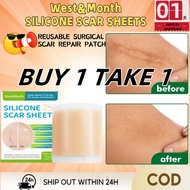 West&Month Silicone Scar Sheet 4*150cm Scar Cover Patch For Surgical and Burn Scar Remove Acne Scar