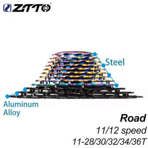 ZTTO Ultralight Road Bike Cassette 11/12 Speed 11s 12s Sprocket Freewheel 11-28/30/32/34/36T Weight 